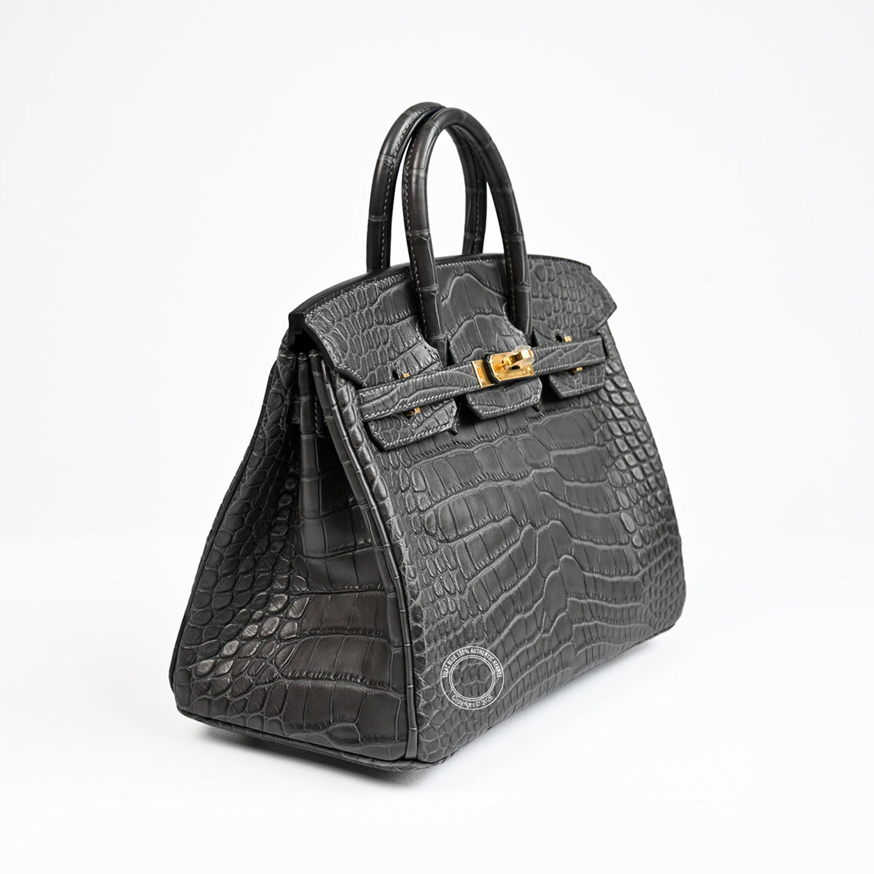 Hermès Birkin 25cm Graphite Matte Alligator GHW
