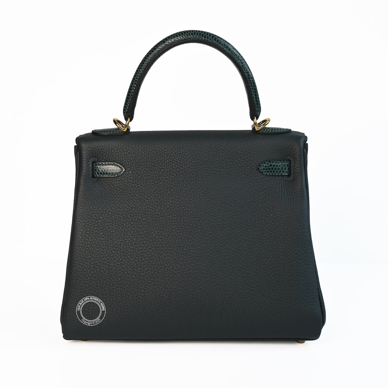 Hermes Kelly 25cm Vert Cypress/Vert Rousseau Touch Togo/Lizard GHW