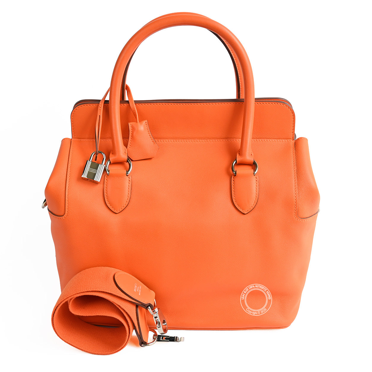 Hermès Toolbox 26cm Orange Poppy Evercolor PHW - Preloved