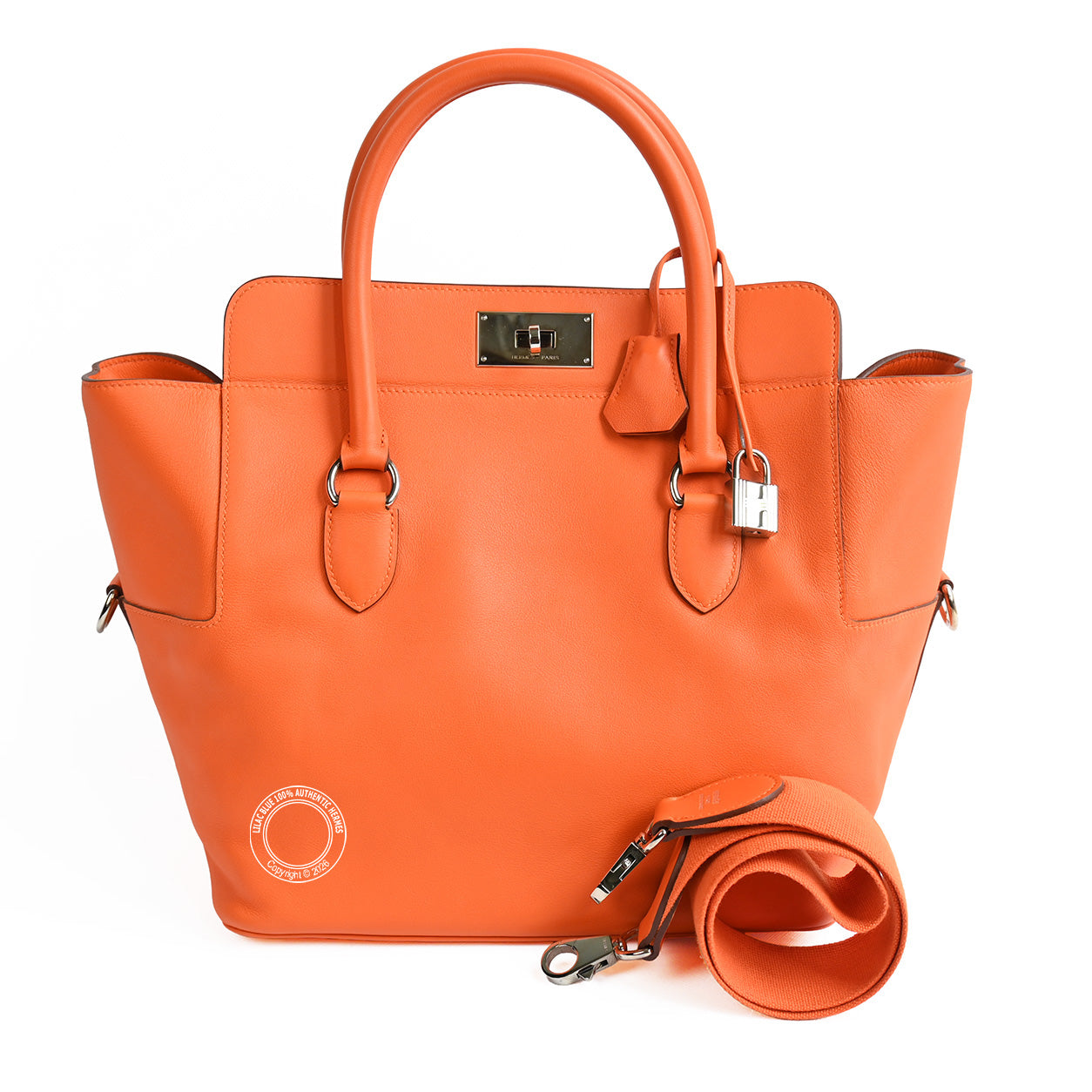 Hermès Toolbox 26cm Orange Poppy Evercolor PHW - Preloved