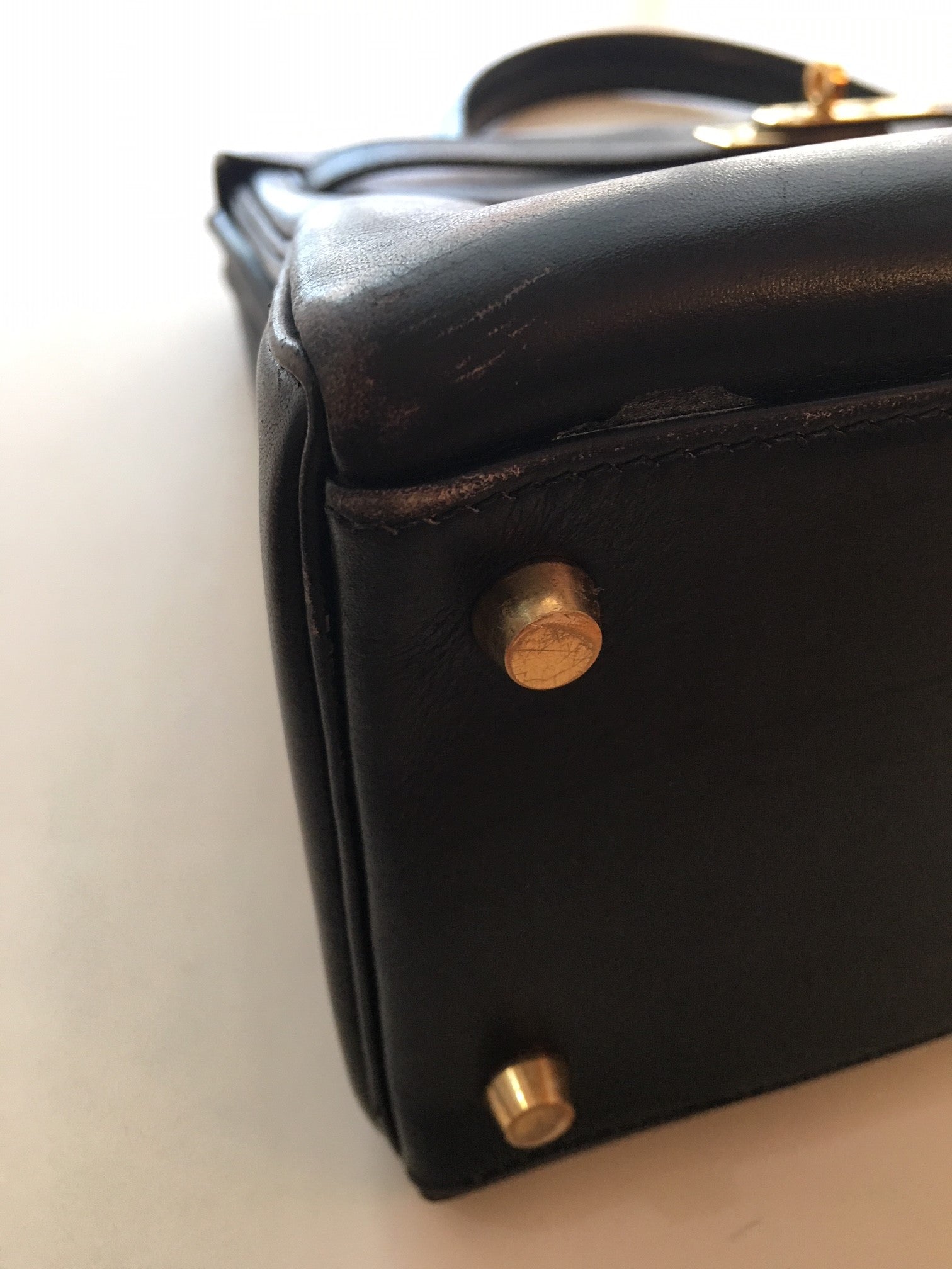 Hermès Kelly 28cm Black Box GHW - Preloved