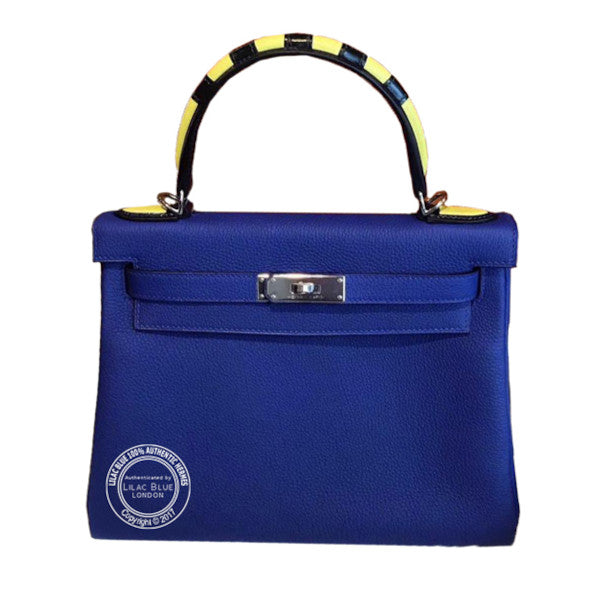 Hermès Kelly 28cm Bleu Electrique Au Galop Togo PHW