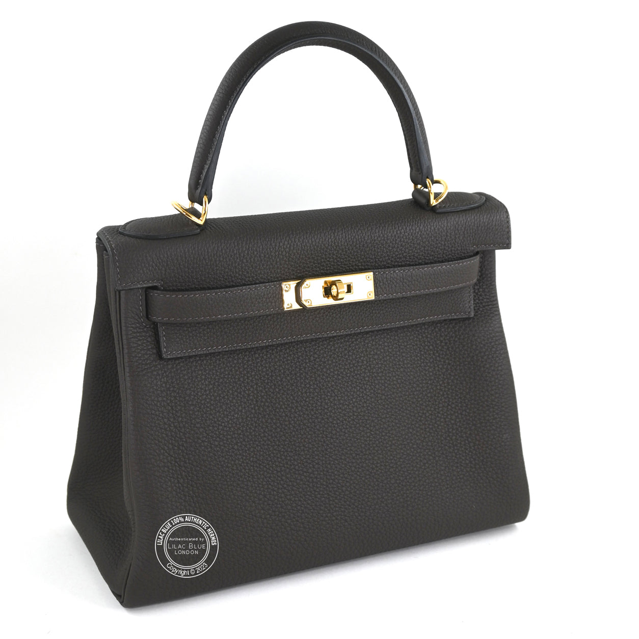 Hermès Kelly 28cm Ebene Togo GHW