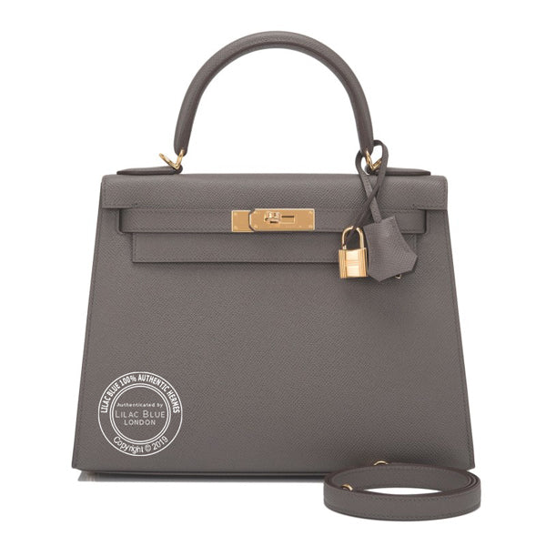 Hermès Kelly 28cm Etain Epsom GHW