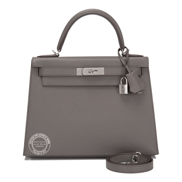 Hermès Kelly 28cm Etain Epsom PHW