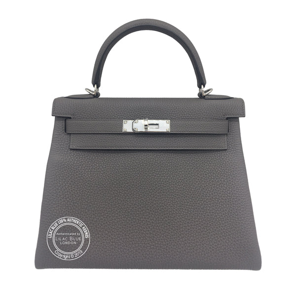 Hermès Kelly 28cm Etain Togo PHW