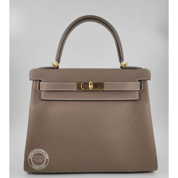 Hermès Kelly 28cm Etoupe Clemence GHW