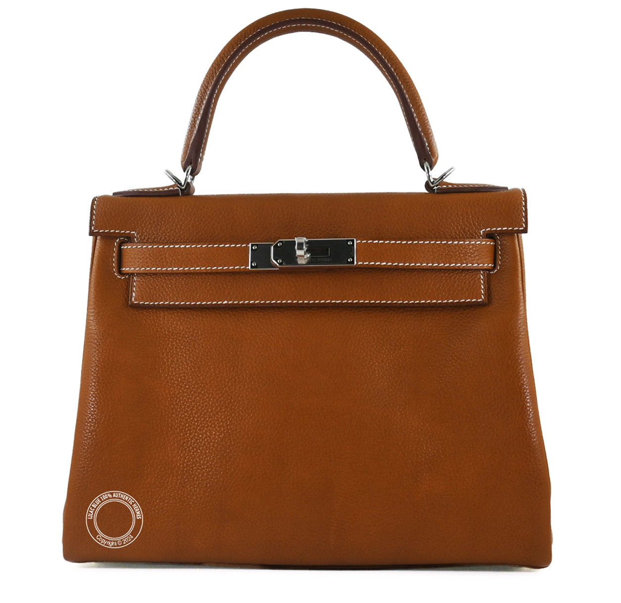 Hermès Kelly 28cm Fauve Barenia PHW
