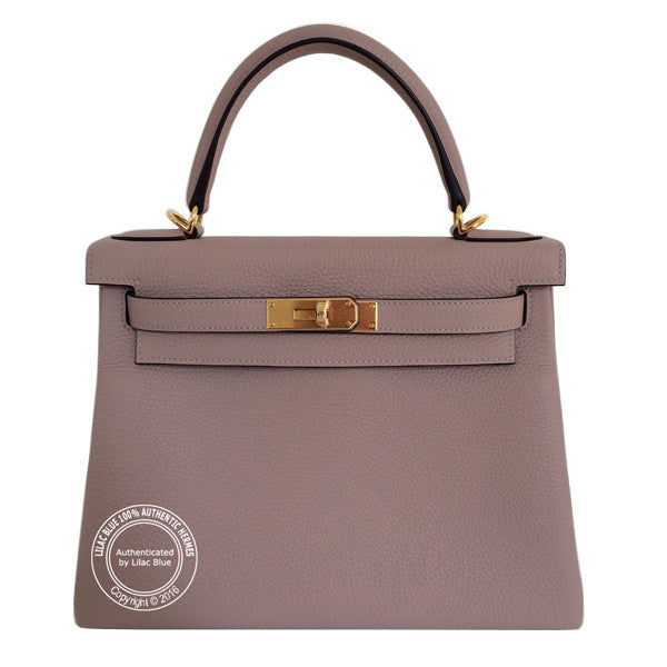 Hermès Kelly 28cm Glycine Clemence GHW