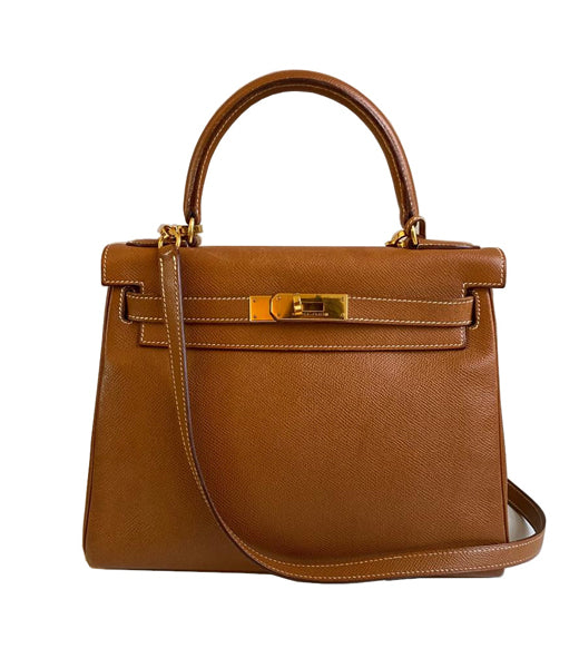 Hermès Kelly 28cm Gold Courchevel GHW - Vintage
