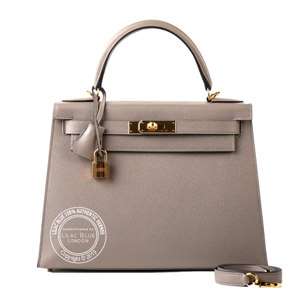 Hermès Kelly 28cm Gris Asphalte Epsom GHW