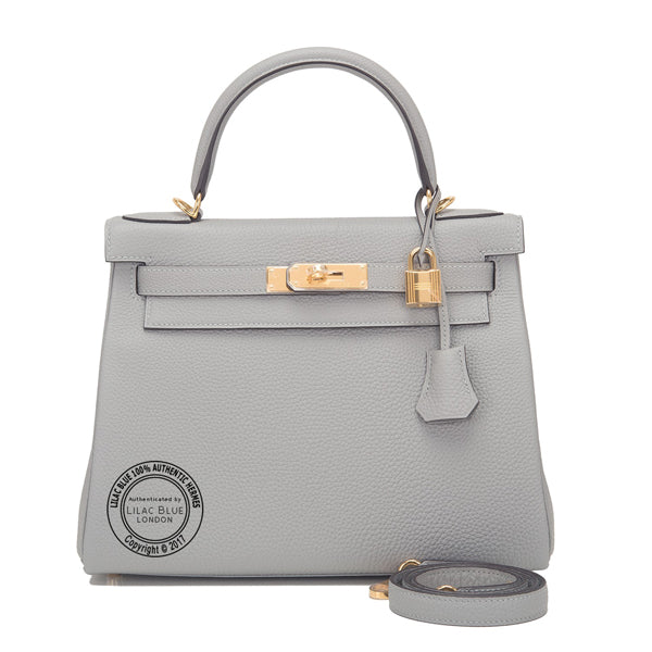 Hermès Kelly 28cm Gris Mouette Togo GHW