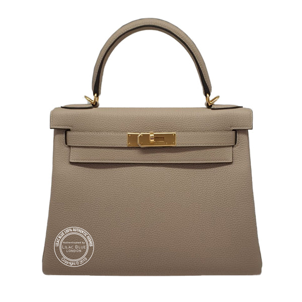 Hermès Kelly 28cm Gris Tourterelle Togo GHW