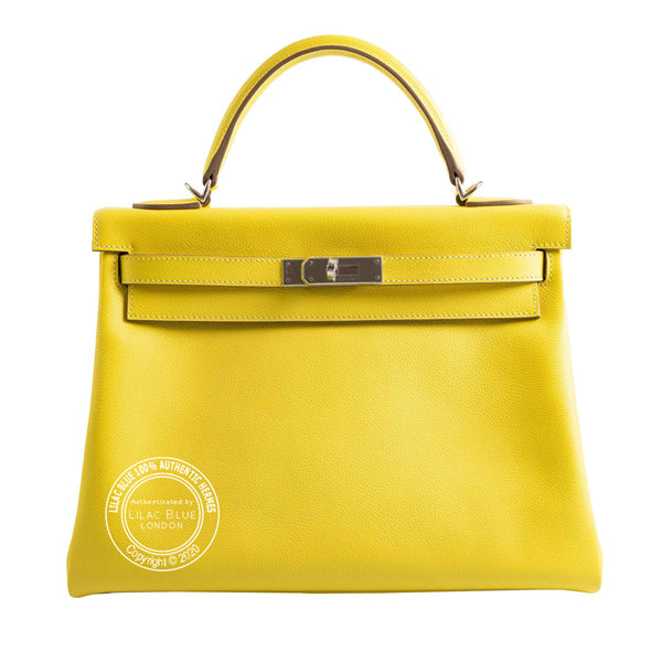 Hermès Kelly 28cm Lime Evercolor PHW