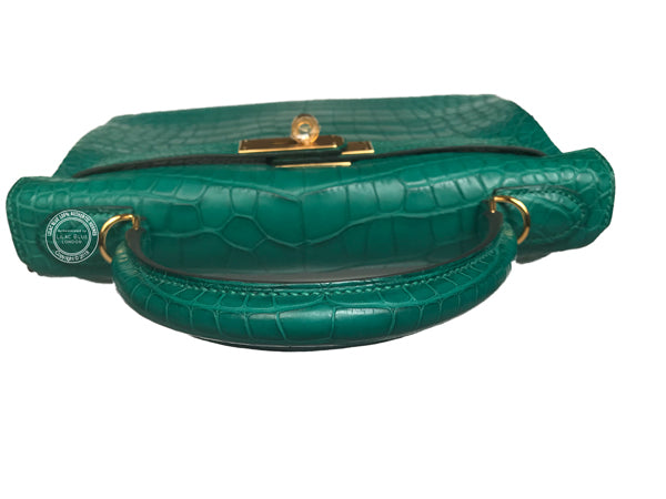 Hermès Kelly 28cm Malachite Alligator GHW