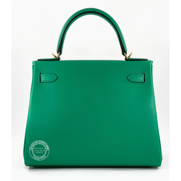 Hermès Kelly 28cm Menthe Evercolor GHW