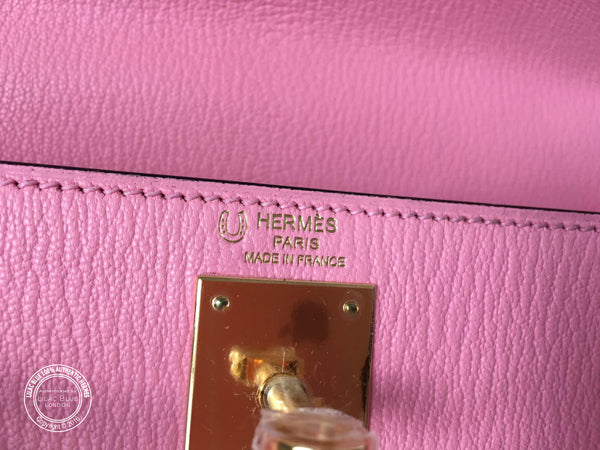 Hermès Kelly 28cm Rose Confetti/Vert Titian HSS Chèvre GHW