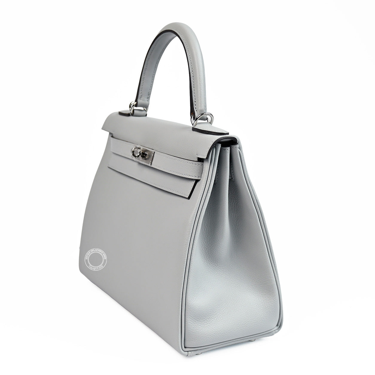 Hermès Kelly 28cm Bleu Glacier Evercolor PHW