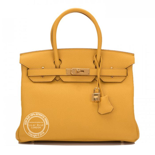 Hermes Birkin 30cm Jaune Ambre Togo GHW