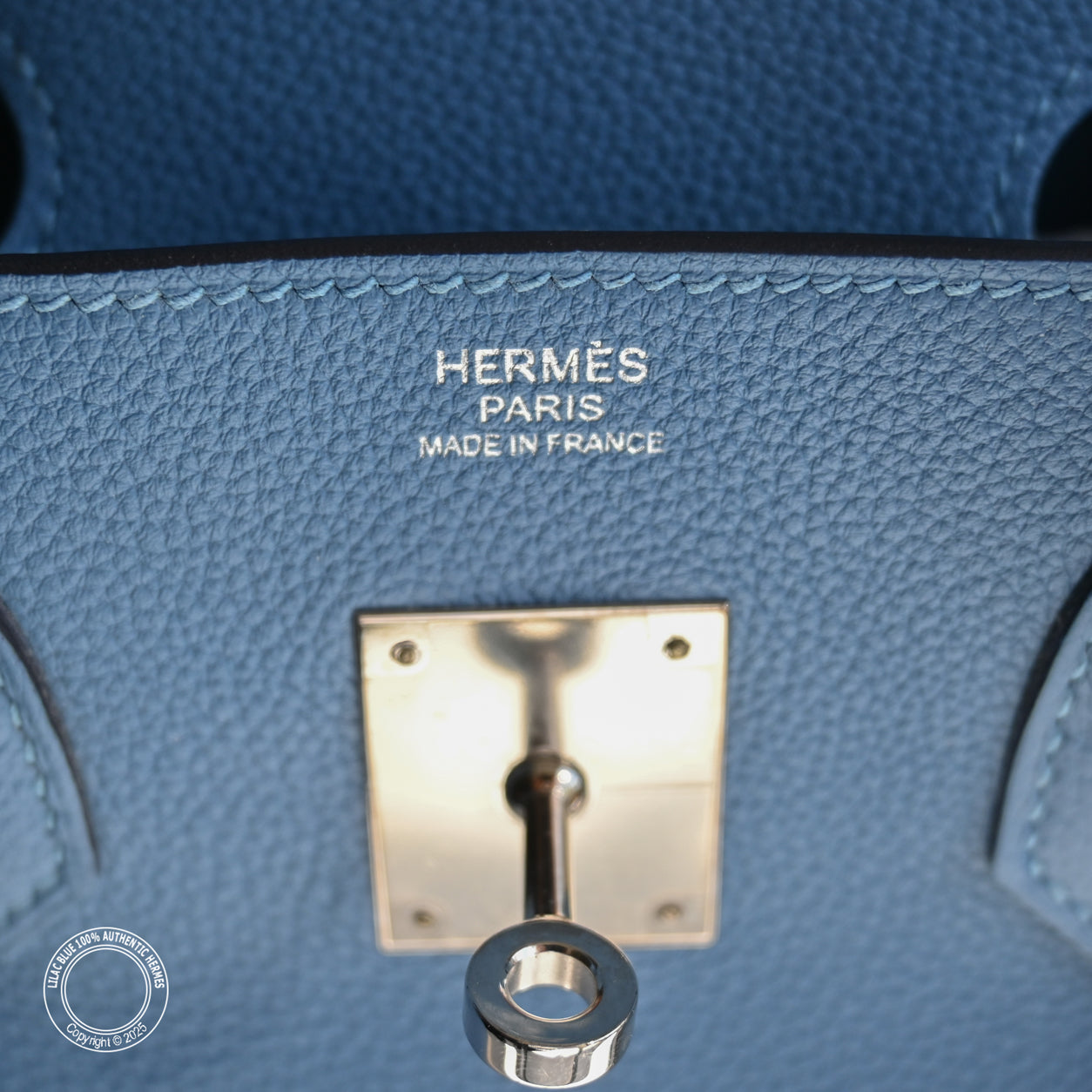 Hermes Birkin 30cm Bleu Azur Togo PHW - Preloved