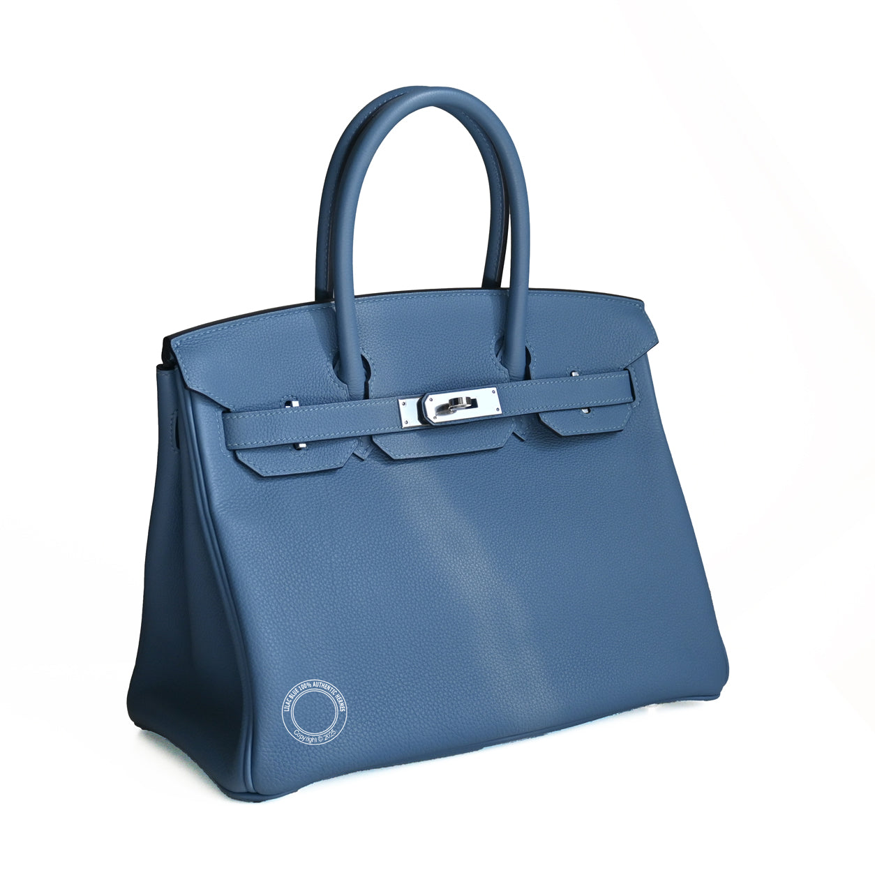 Hermes Birkin 30cm Bleu Azur Togo PHW - Preloved