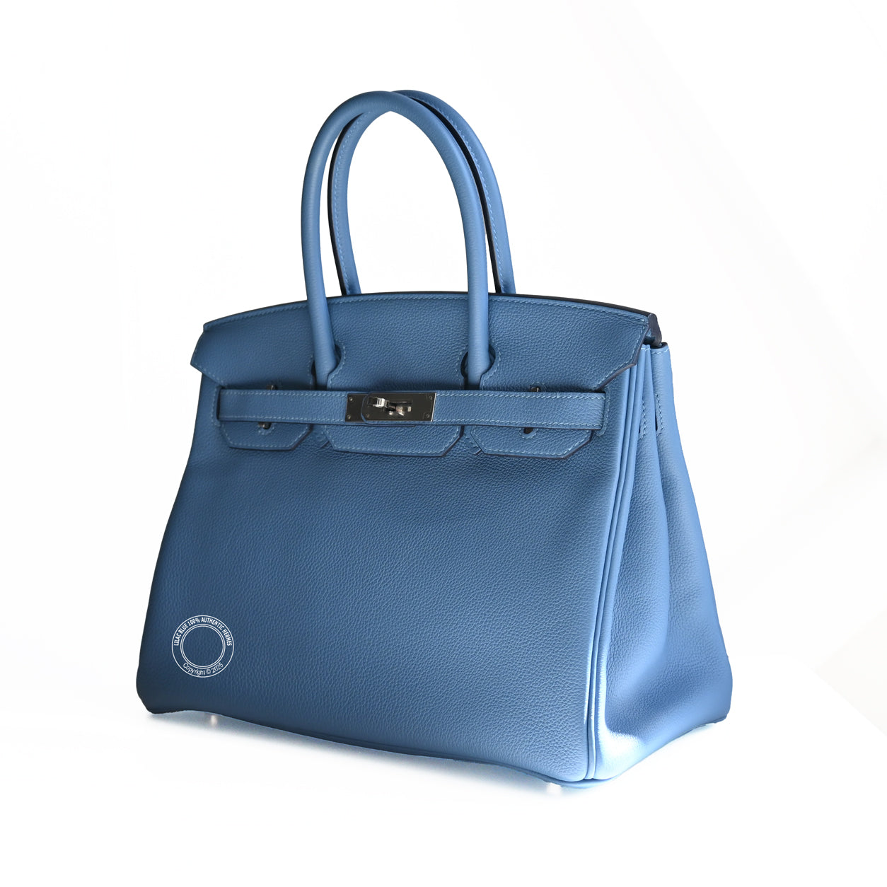 Hermes Birkin 30cm Bleu Azur Togo PHW - Preloved