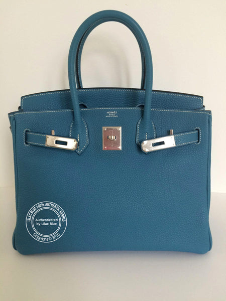 Hermes Birkin 30cm Blue Jean Togo PHW - Preloved