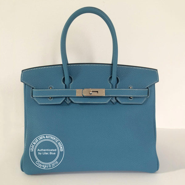 Hermes Birkin 30cm Blue Jean Togo PHW - Preloved