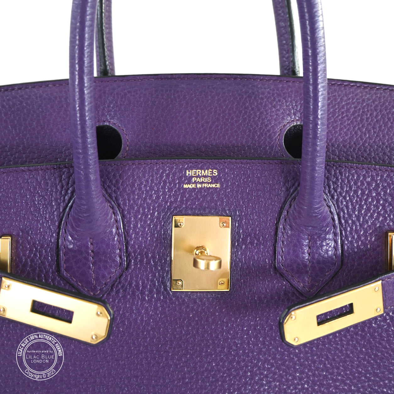 Hermes Birkin 30cm Cassis Clemence GHW - Preloved
