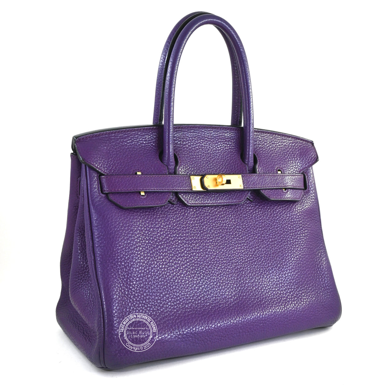 Hermes Birkin 30cm Cassis Clemence GHW - Preloved