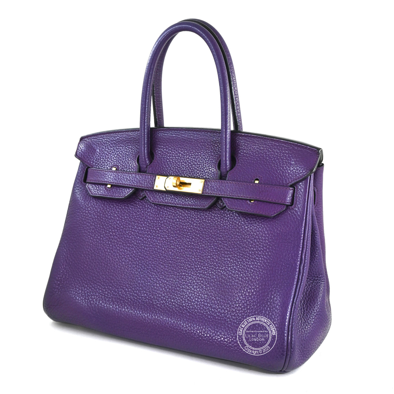 Hermes Birkin 30cm Cassis Clemence GHW - Preloved