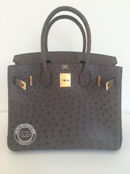 Hermes Birkin 30cm Graphite Ostrich GHW