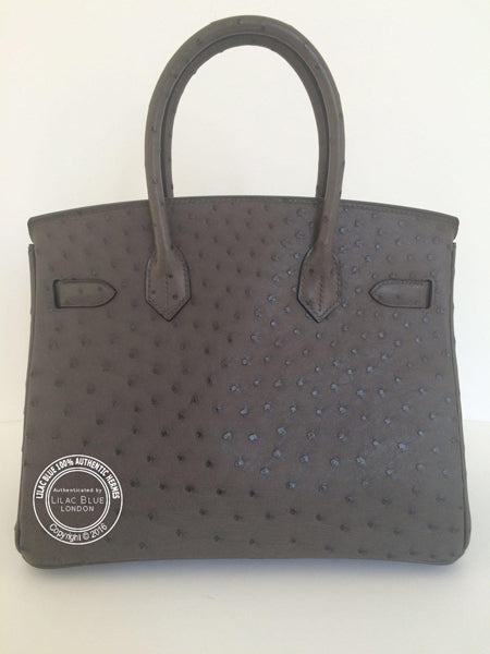 Hermes Birkin 30cm Graphite Ostrich GHW