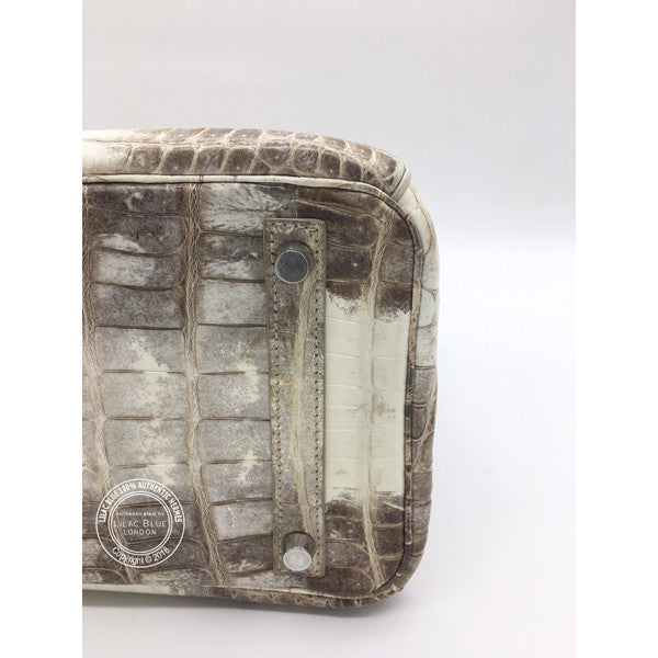 Hermès Birkin 30cm Himalaya Matte Croc PHW - Vintage
