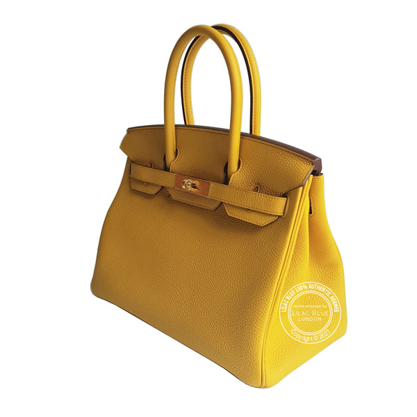 Hermes Birkin 30cm Jaune Ambre Togo GHW