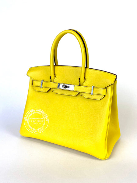 Hermès Birkin 30cm Jaune de Naples Novillo PHW