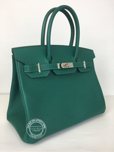 30cm Malachite Birkin. Epsom, Palladium