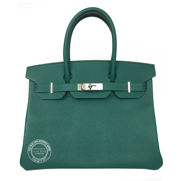 30cm Malachite Birkin. Epsom, Palladium