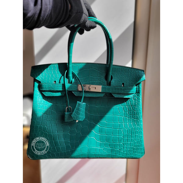 Hermès Birkin 30cm Malachite Matte Alligator PHW
