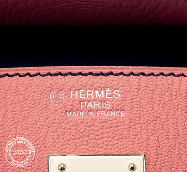 Hermès Birkin 30cm Rose Confetti/Navy Blue Chèvre PHW