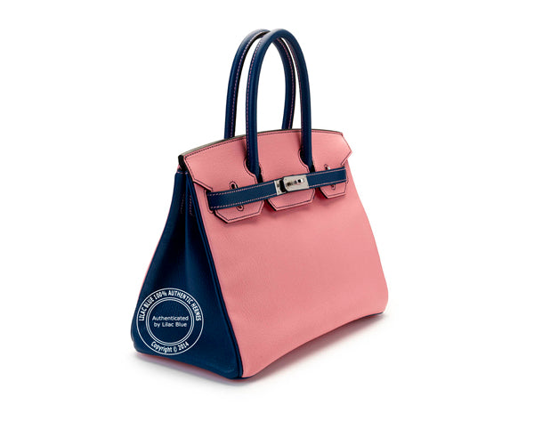 Hermès Birkin 30cm Rose Confetti/Navy Blue Chèvre PHW