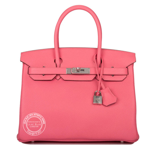 Hermès Birkin 30cm Rose Azalee Clemence PHW