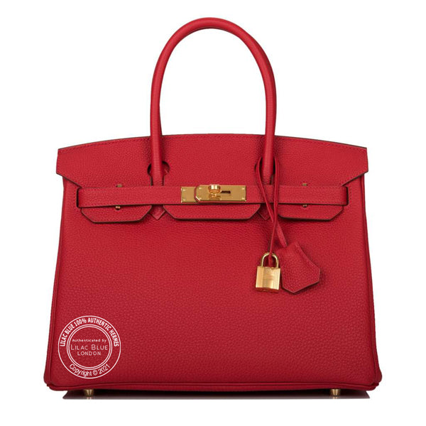 Hermès Birkin 30cm Rouge Casaque Togo GHW