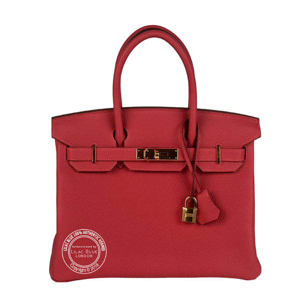 Hermès Birkin 30cm Rouge Pivoine Togo GHW