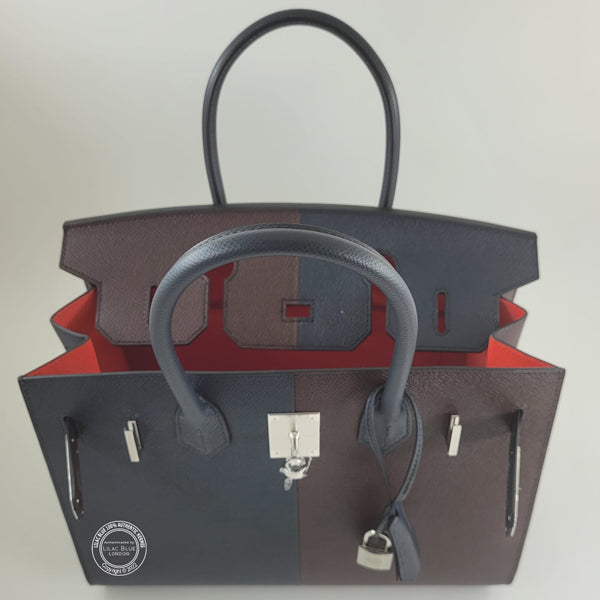 Hermès Birkin 30cm Rouge Sellier/Bleu Indigo Casaque Epsom PHW