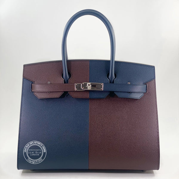 Hermès Birkin 30cm Rouge Sellier/Bleu Indigo Casaque Epsom PHW