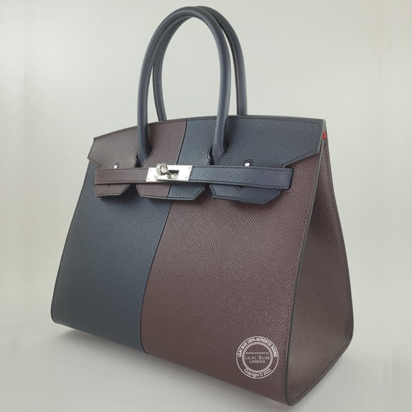 Hermès Birkin 30cm Rouge Sellier/Bleu Indigo Casaque Epsom PHW