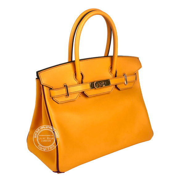 Hermès Birkin 30cm Tangerine/Anemone HSS Swift Permabrass
