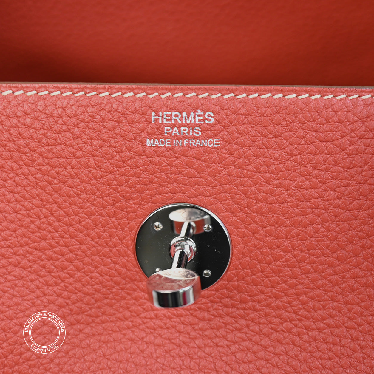 Hermès Lindy 30cm Sanguine Clemence PHW - Preloved