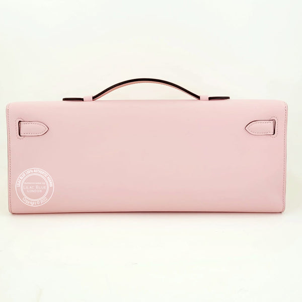 Hermès Kelly 31cm Rose Sakura Cut Pochette Swift PHW
